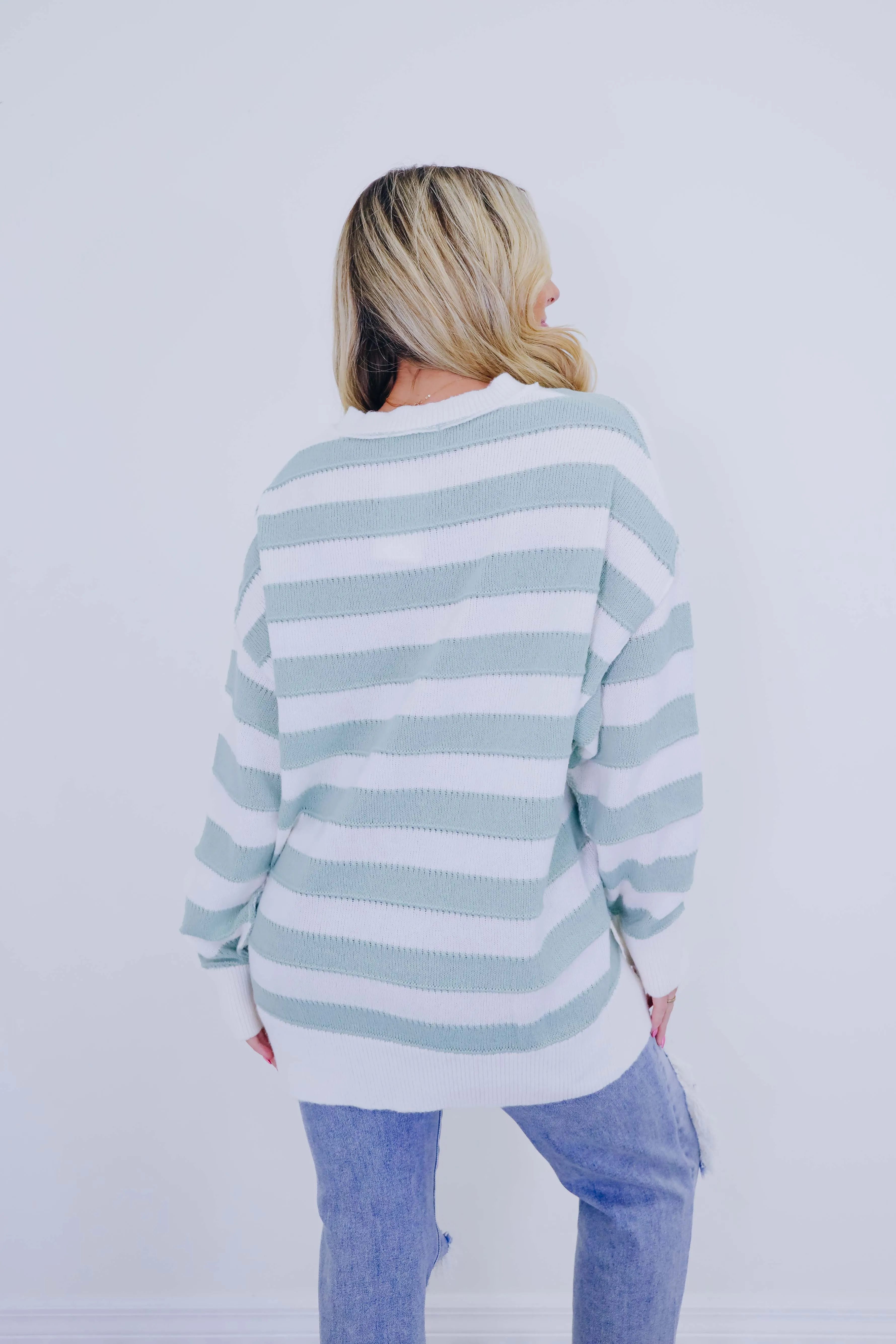 Huggable Henley Striped Sweater - 4 Colors