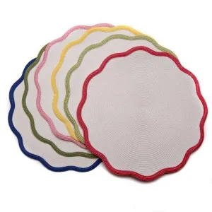 Ivory & Rose Border Scallop Placemat