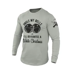 JINGLE MY BELLS AND I'LL GUARANTEE A WHITE CHRISTMAS 100% COTTON GRAPHIC LONG SLEEVE T-SHIRT