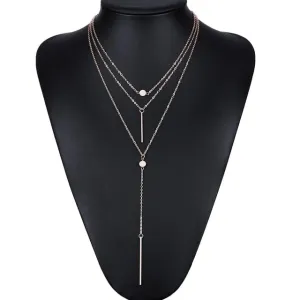 KISS WIFE Women Necklaces & Pendants 3 multi layer Necklace Tassel Charm Bar statement Necklace for Women gift