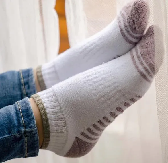 Little Lemon 3pk Powder Cushion Quarter Crew Socks
