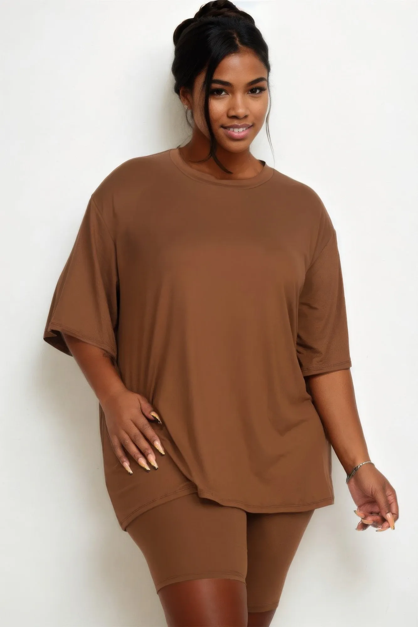 Loose Fit Top & Biker Shorts Set