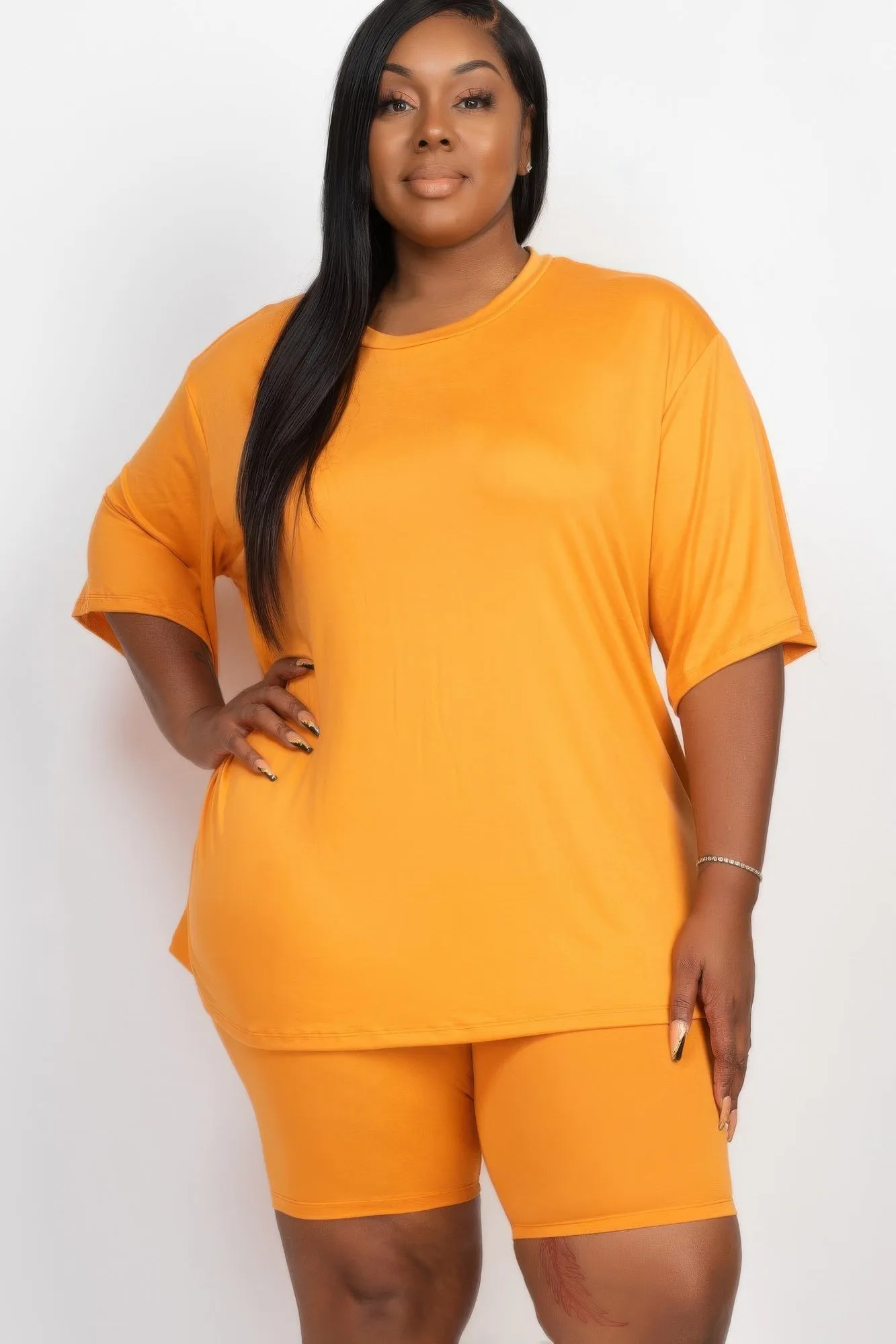 Loose Fit Top & Biker Shorts Set