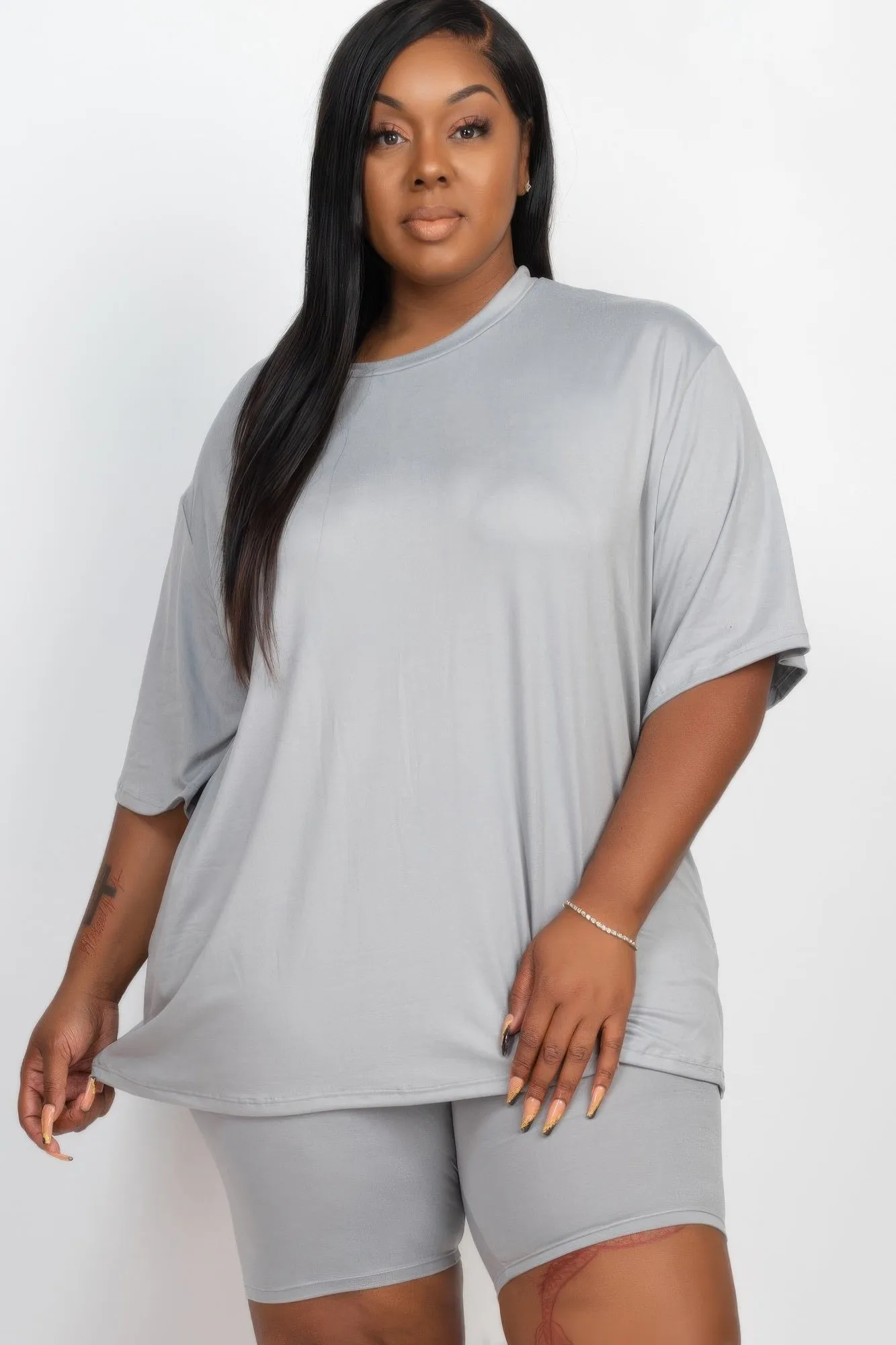 Loose Fit Top & Biker Shorts Set