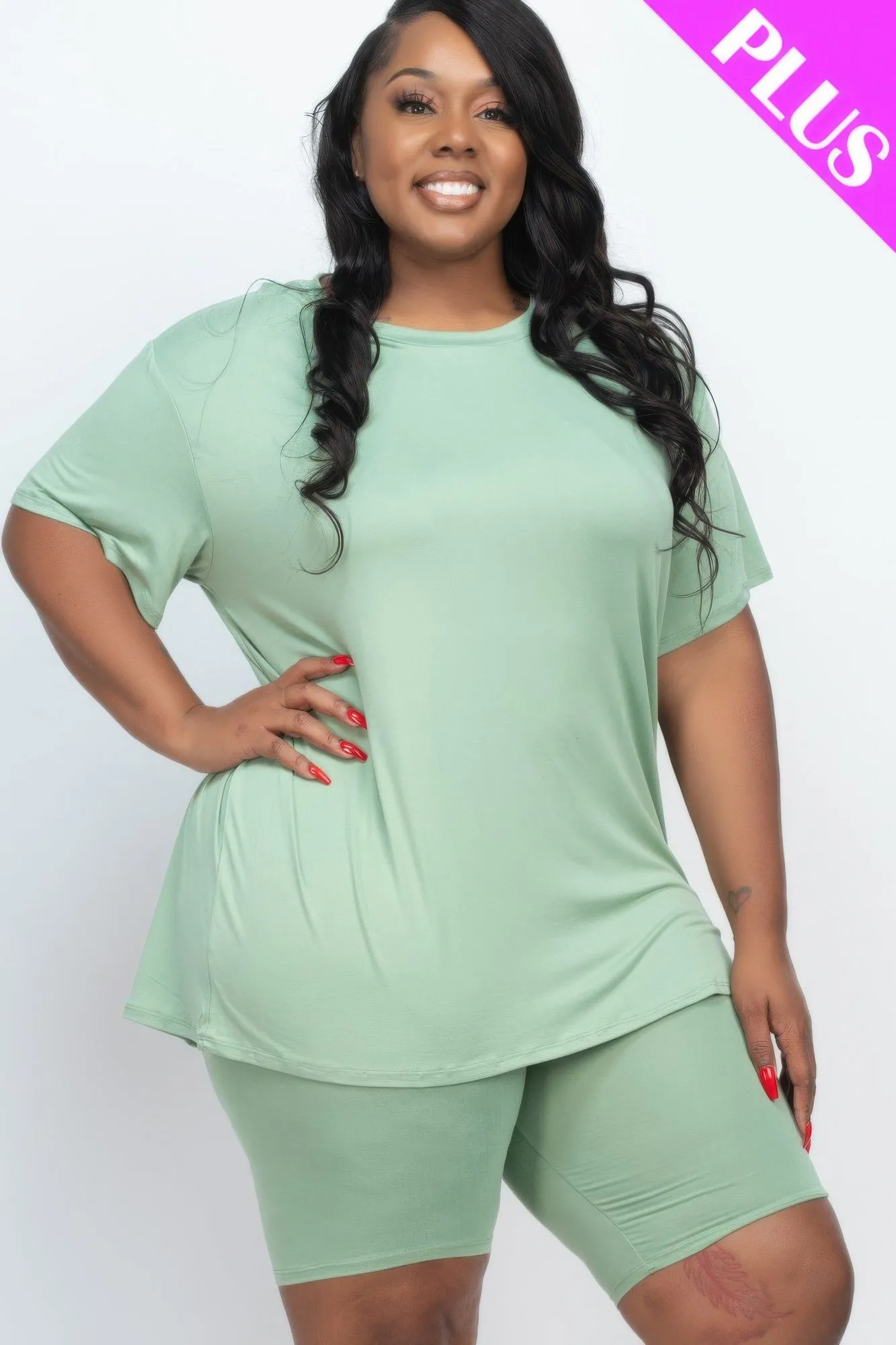 Loose Fit Top & Biker Shorts Set