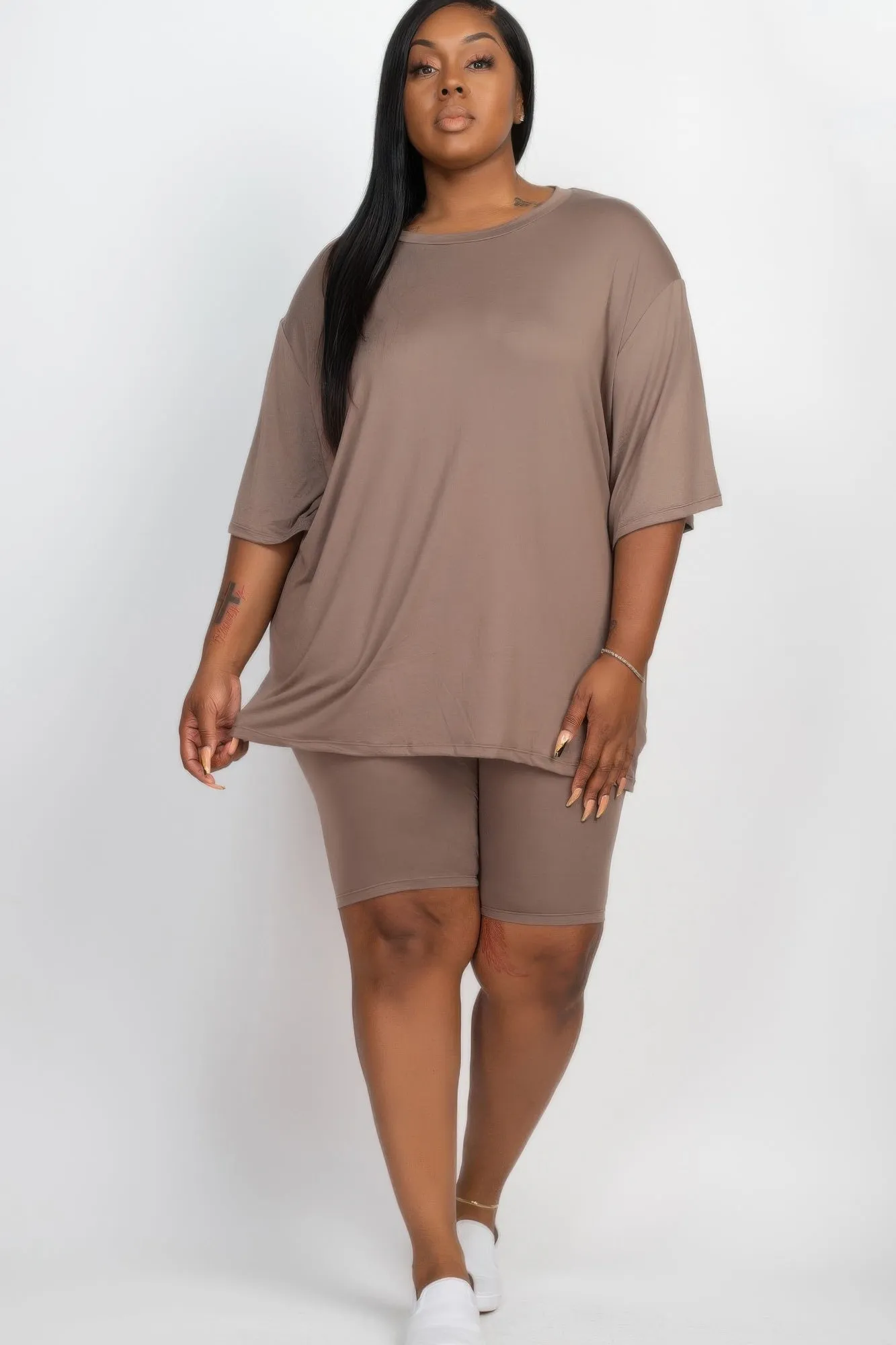 Loose Fit Top & Biker Shorts Set