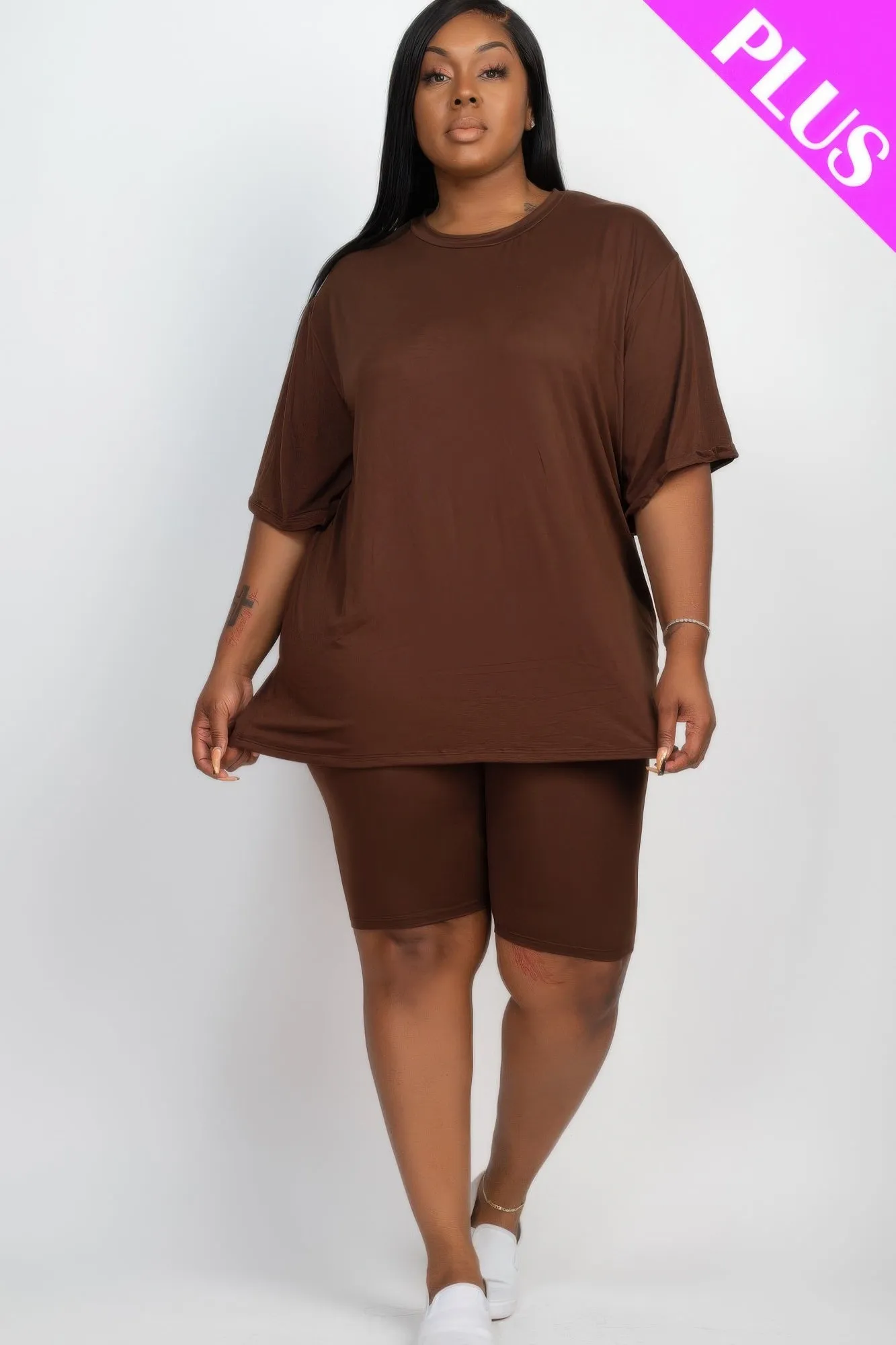 Loose Fit Top & Biker Shorts Set