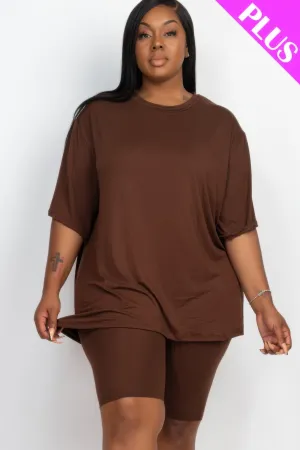 Loose Fit Top & Biker Shorts Set