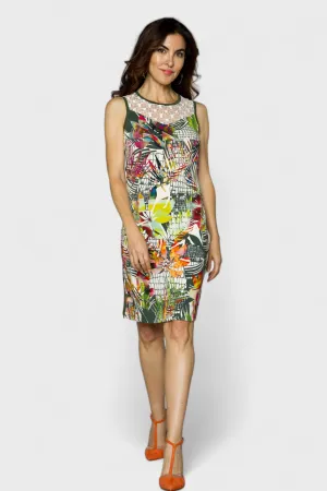 Lucerzia Olive & White Floral Dress