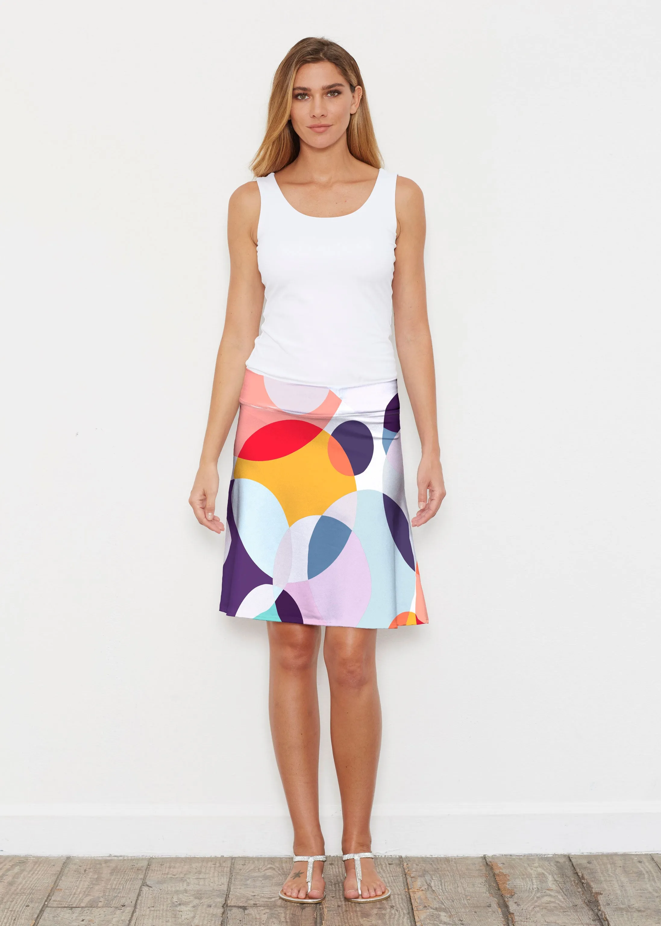Marble Chevron (25065) ~ Silky Brenda Skirt 21 inch