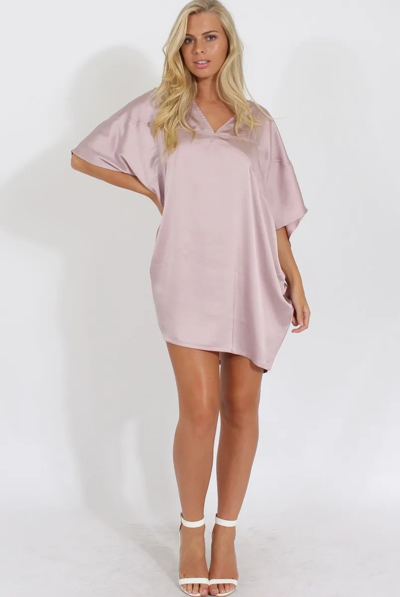 Mauve Kimono Style Oversized Dress - Nicolette