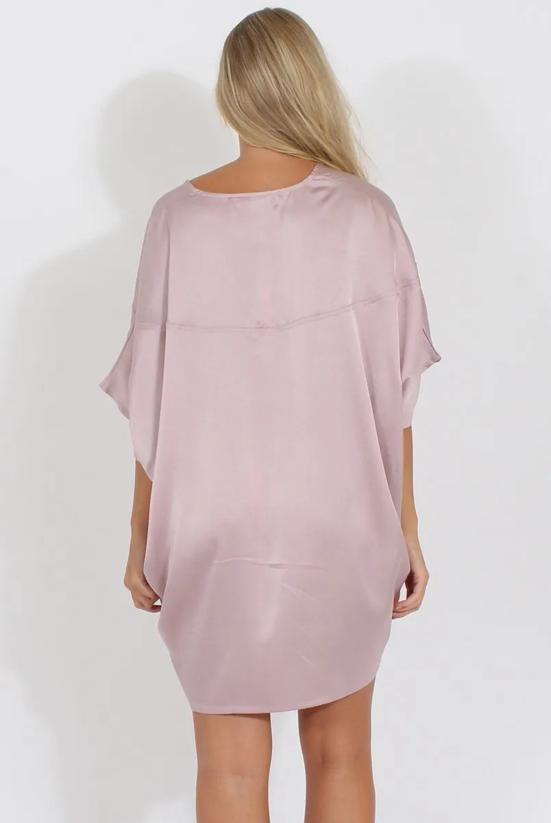 Mauve Kimono Style Oversized Dress - Nicolette