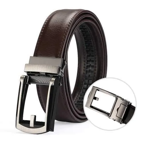 Men Casual Outdoor Automatic Buckle Leather Belt
