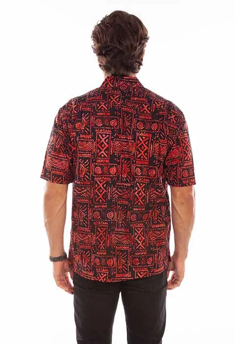 Men's Farthest Point Collection Shirt: Short Sleeve Batik Tribal