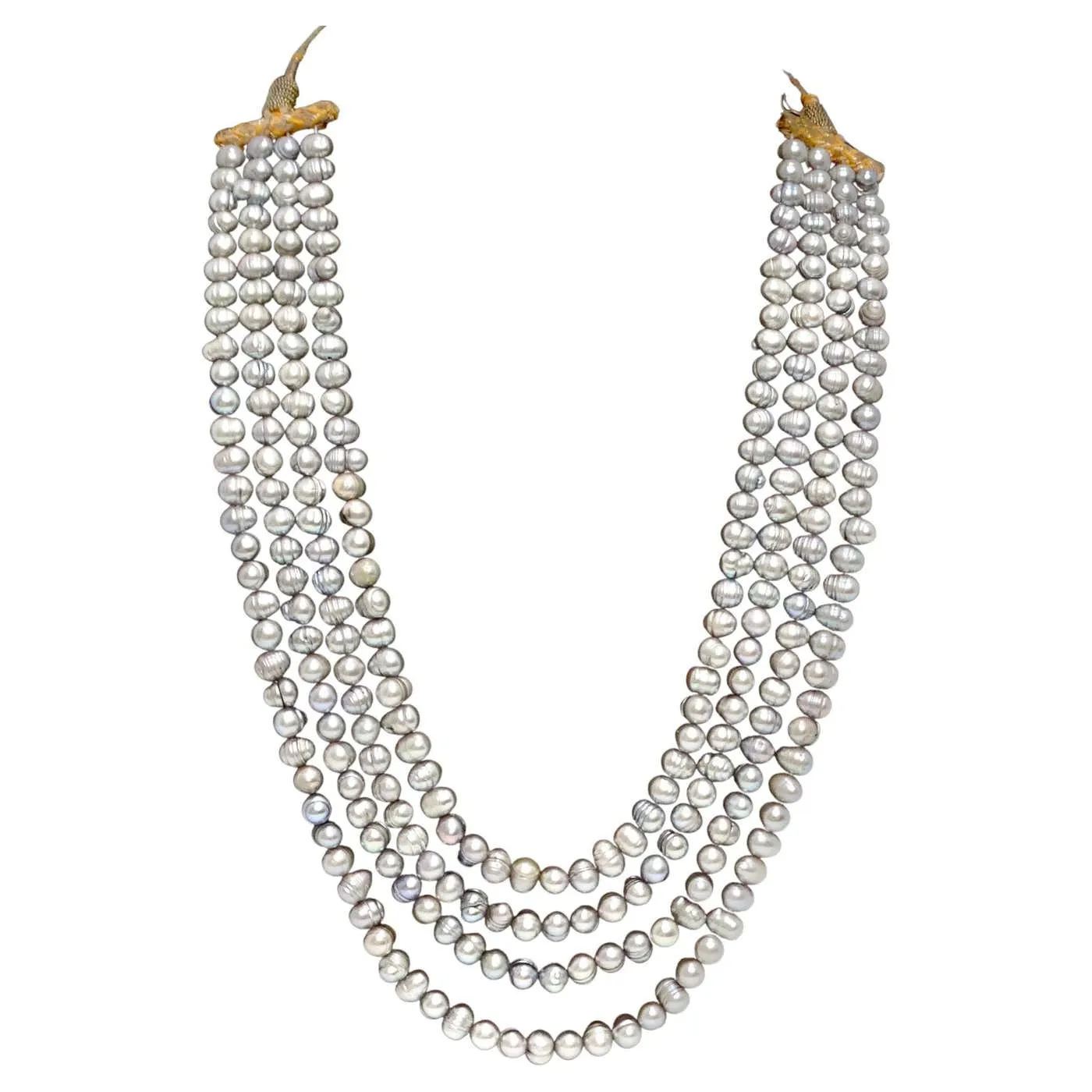 Mid Century Pearl Tassel Necklace