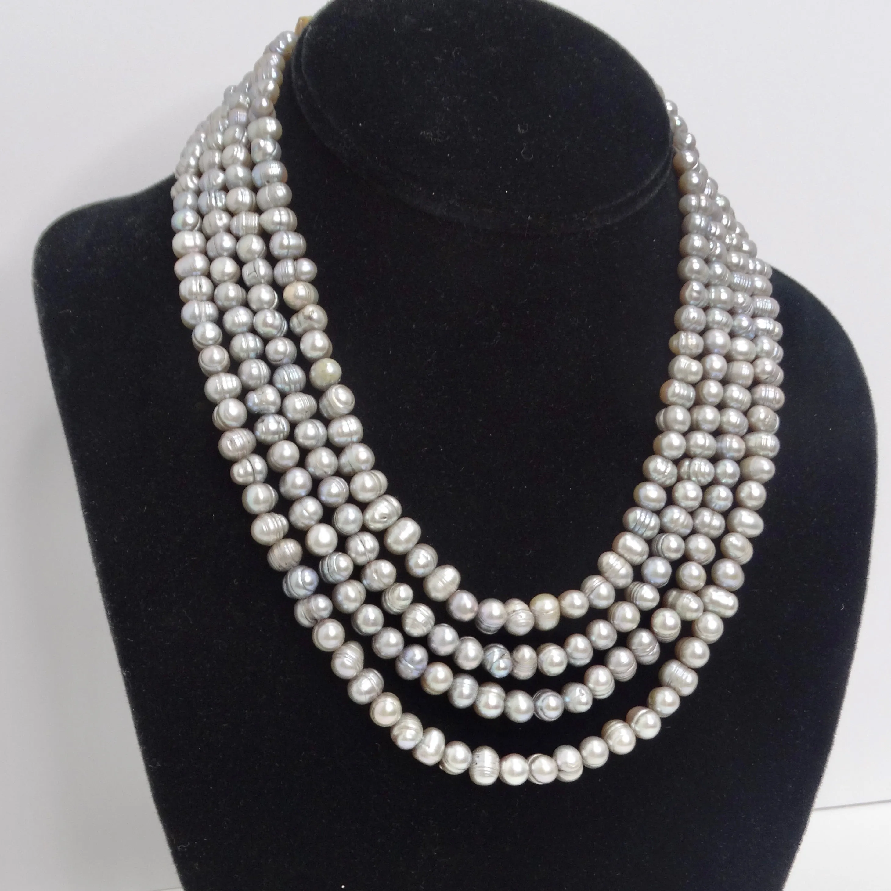 Mid Century Pearl Tassel Necklace