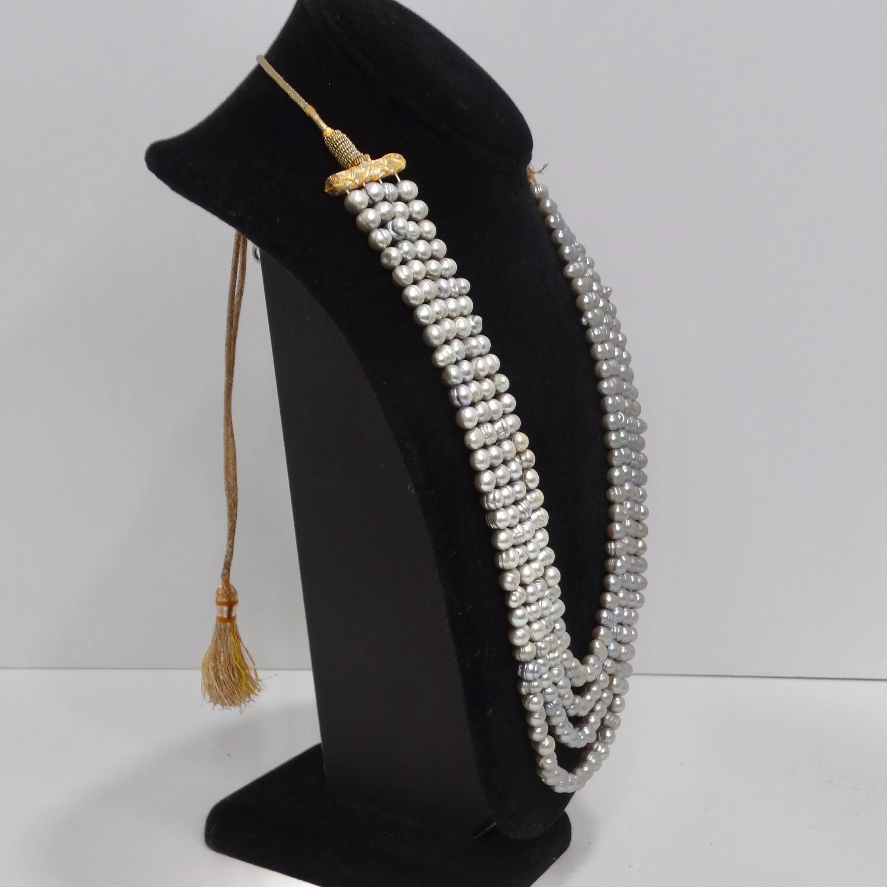 Mid Century Pearl Tassel Necklace
