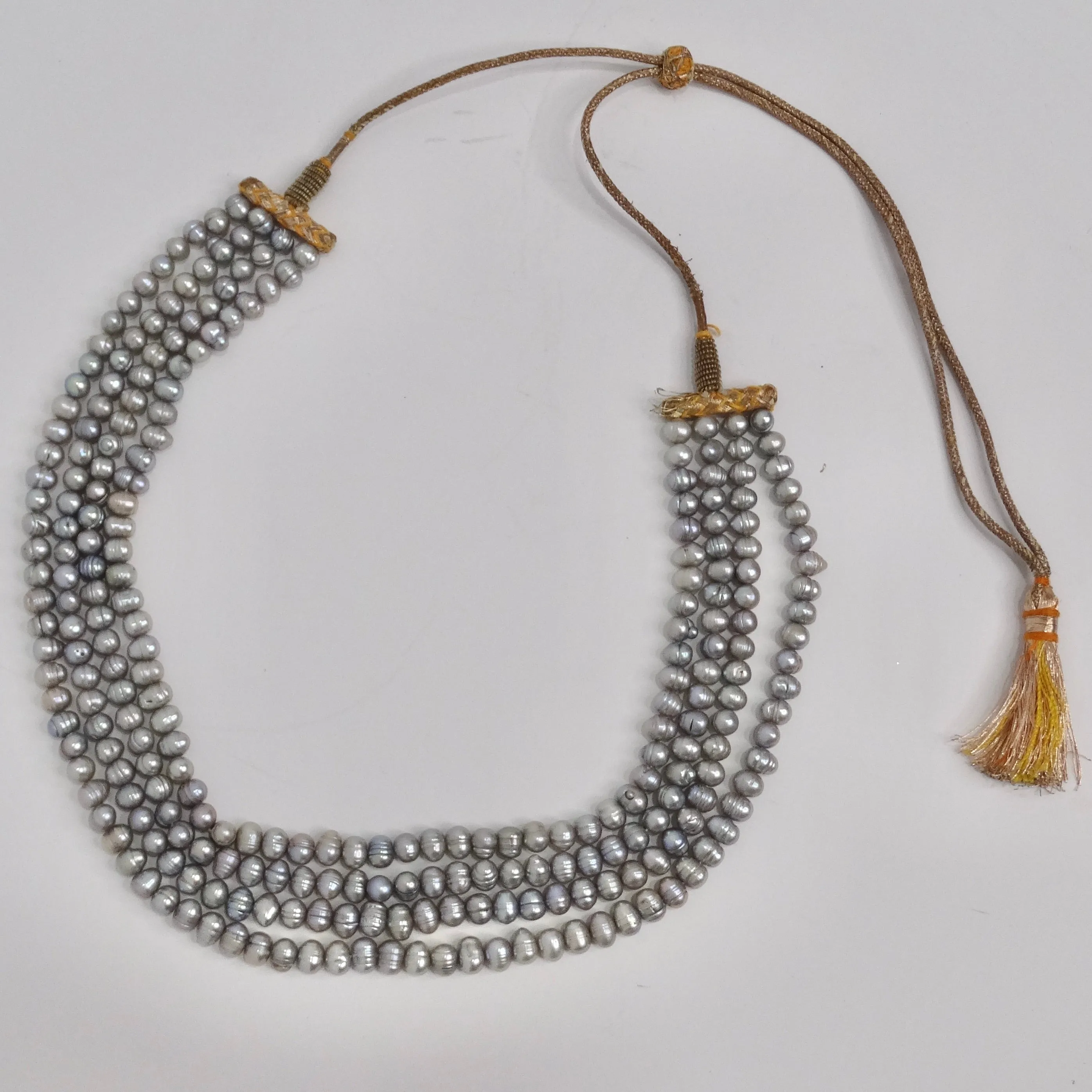Mid Century Pearl Tassel Necklace