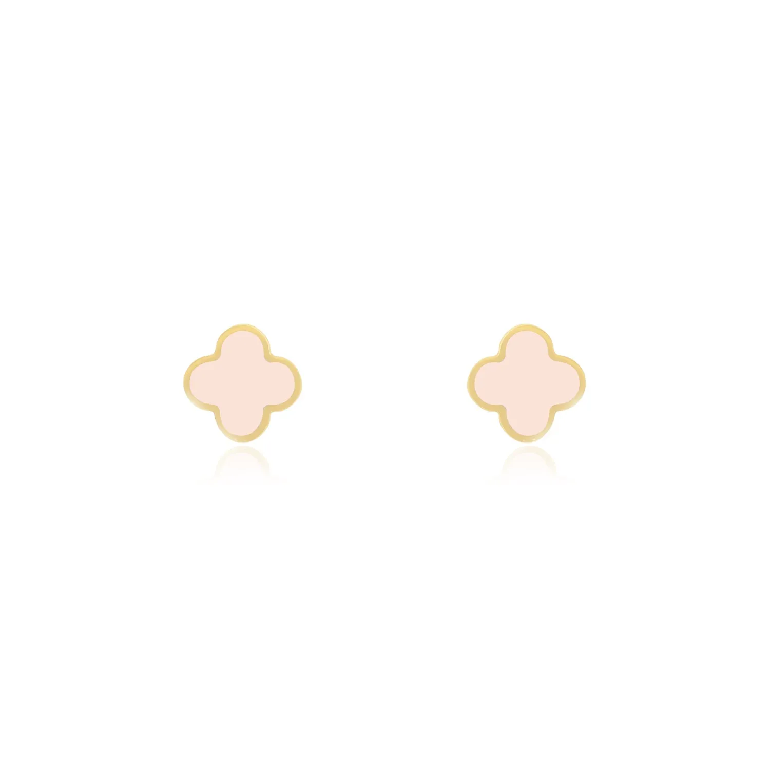 Mini Pink Pearl Clover Stud Earrings