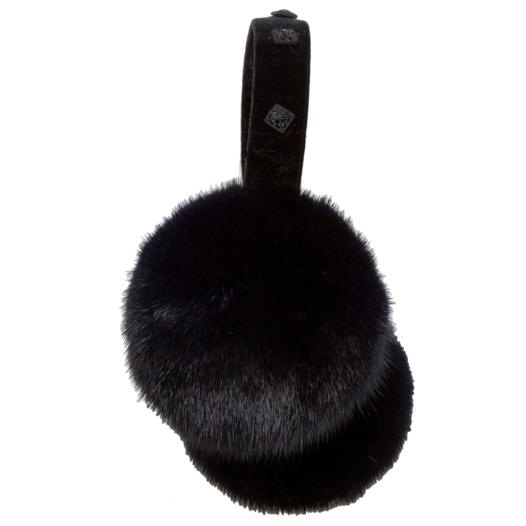 Mink Earmuff with Crystal Studded Headband  3 Colorways