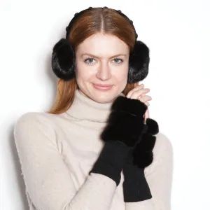 Mink Earmuff with Crystal Studded Headband  3 Colorways