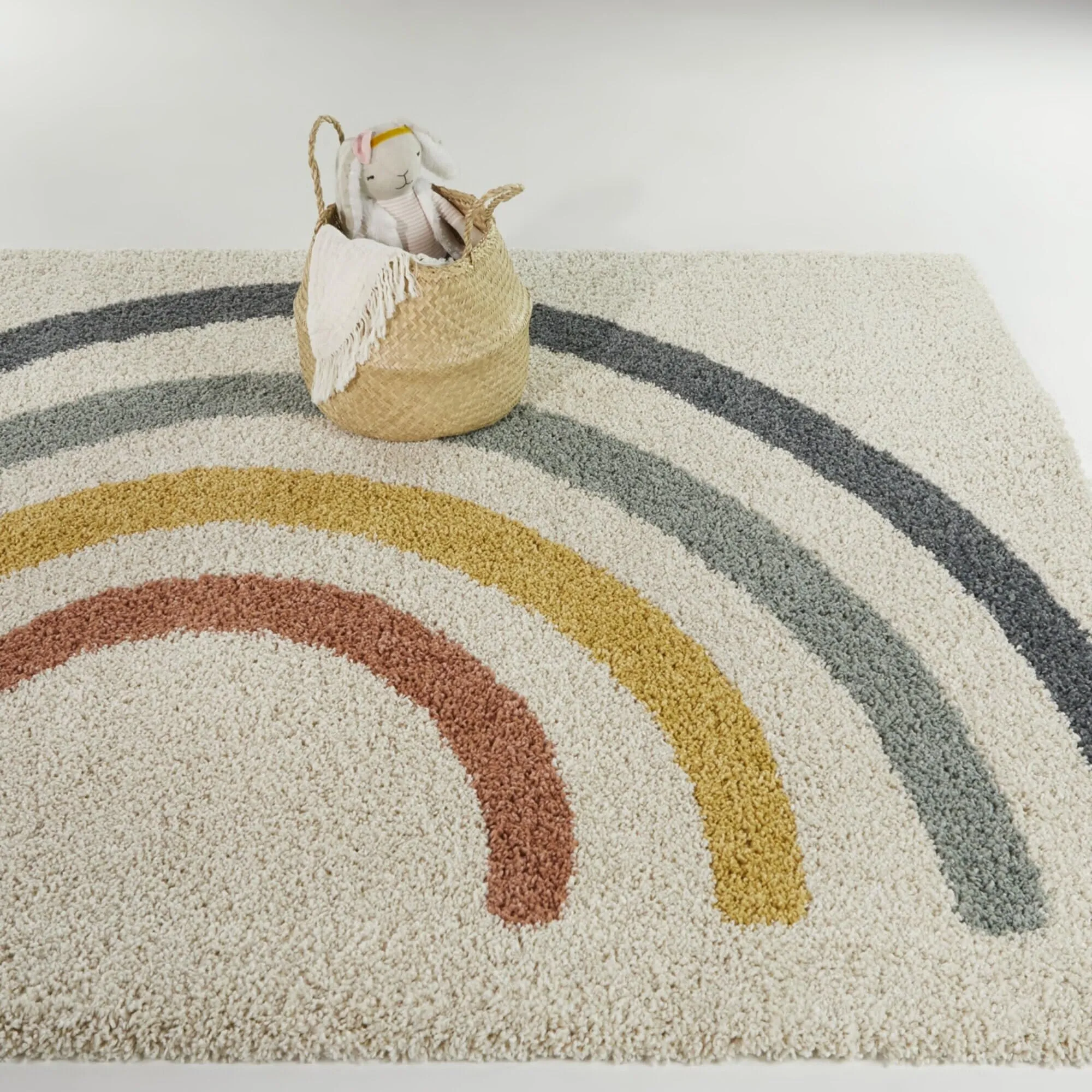 Mod-Tod Anna Rainbow Kids Shag Area Rug