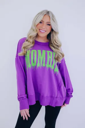 Mombie Graphic Split Hem Top