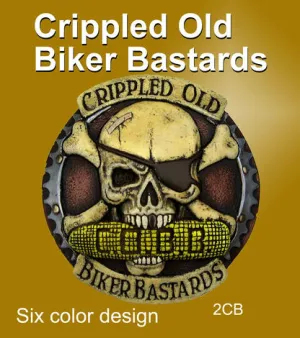 Motorcycle Accessories - Crippled Old Biker Bastards Motorcycle Gas Tank Emblems (Skull)