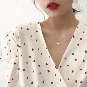 Neck Chain Women Pearl Choker Necklace Gold Jewelry Pendant
