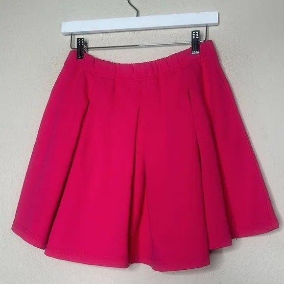 NEW Monrow 90's Classic Pink Pleated Skater Mini Tennis Skirt MED Pink Barbie