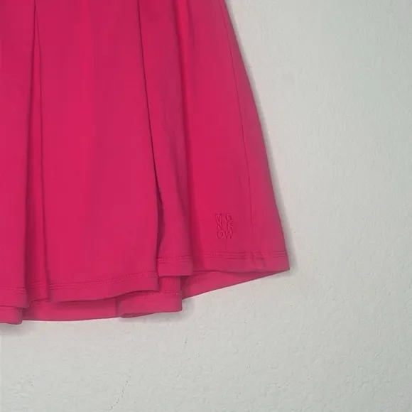 NEW Monrow 90's Classic Pink Pleated Skater Mini Tennis Skirt MED Pink Barbie