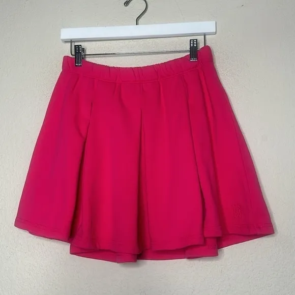 NEW Monrow 90's Classic Pink Pleated Skater Mini Tennis Skirt MED Pink Barbie
