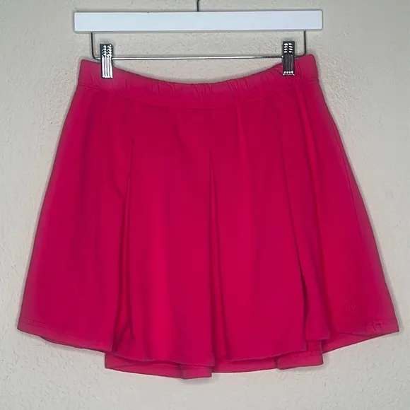 NEW Monrow 90's Classic Pink Pleated Skater Mini Tennis Skirt MED Pink Barbie
