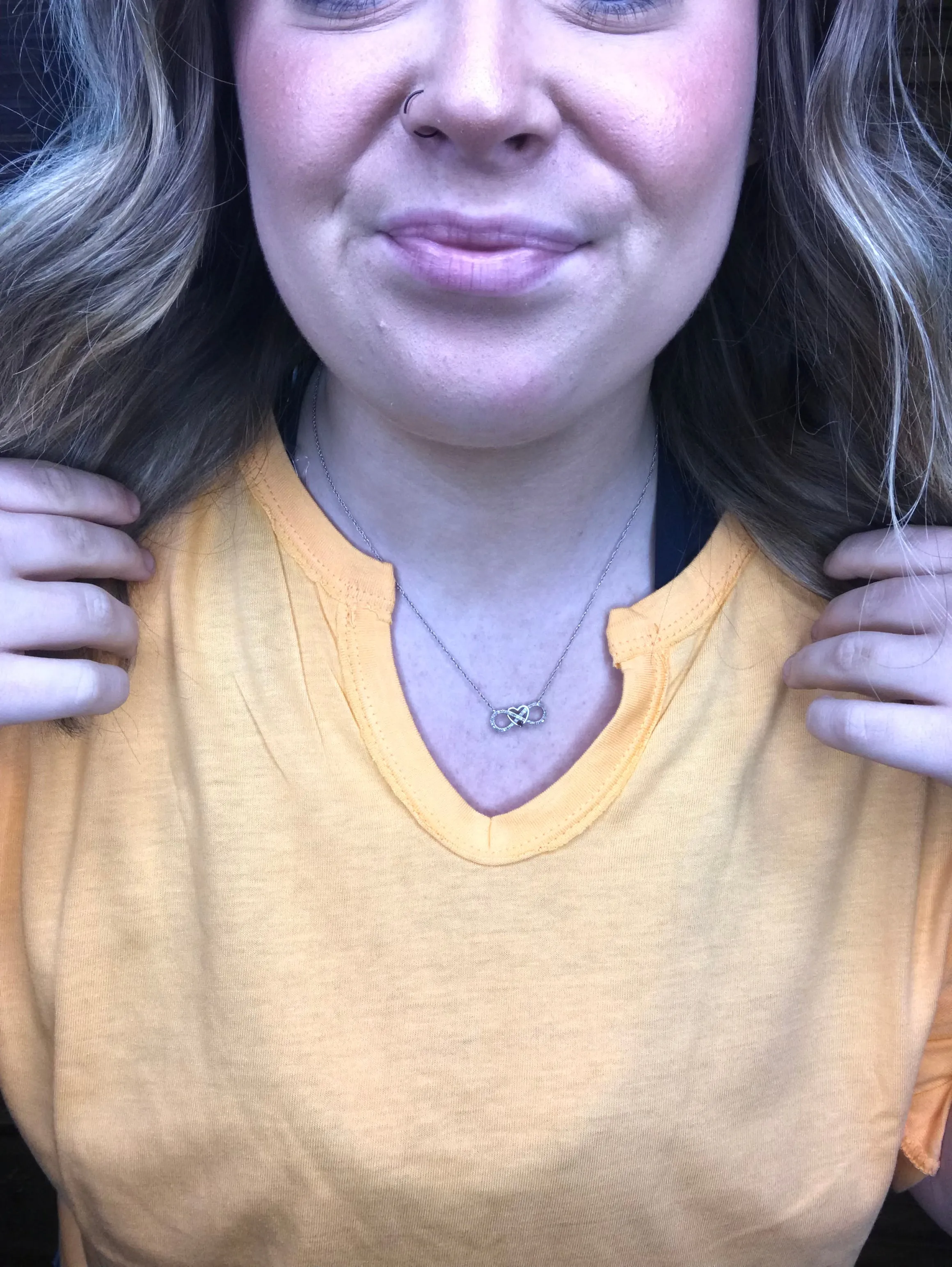 Notched Neck rolled Up Sleeve Top