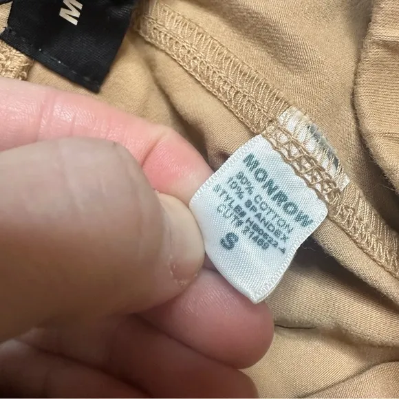 NWT Monrow Biker Shorts in Beige Size Small