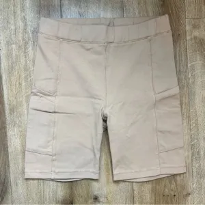 NWT Monrow Biker Shorts in Beige Size Small