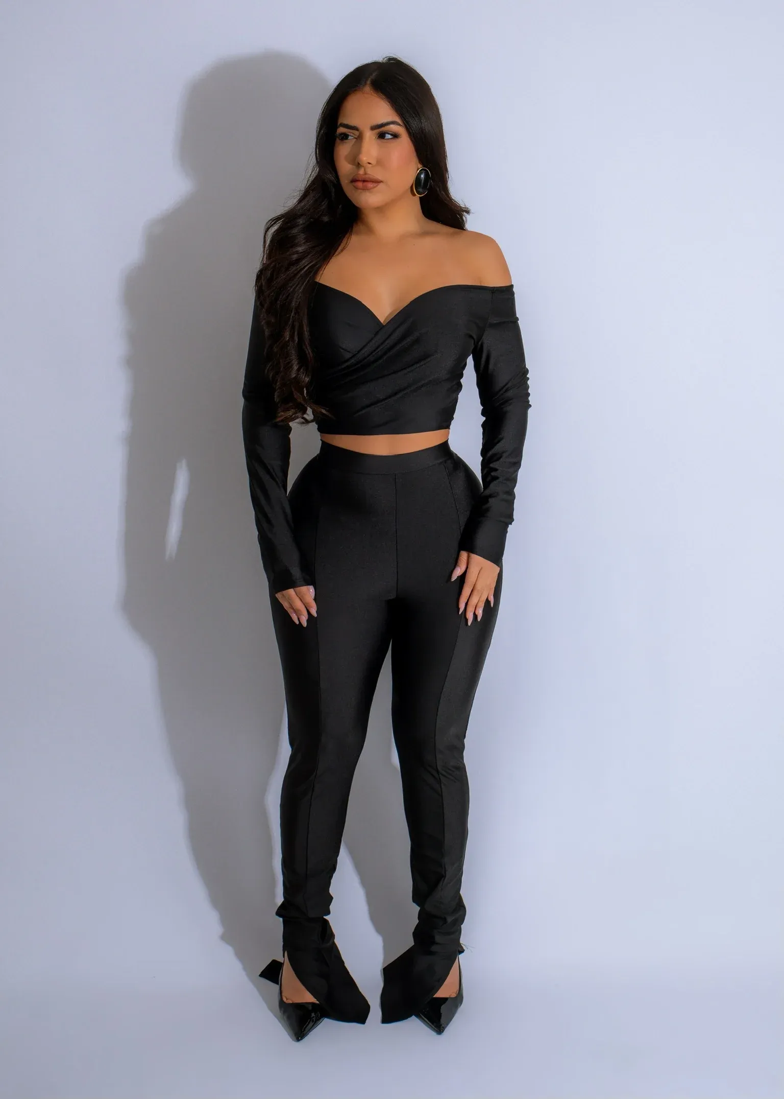 Obsidian Drape Pant Set Black