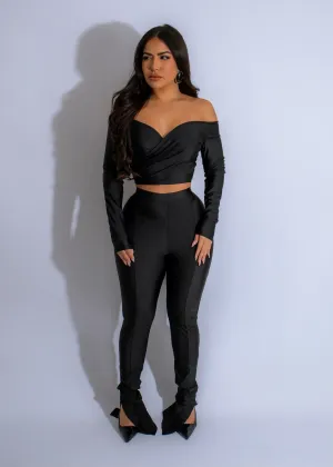 Obsidian Drape Pant Set Black