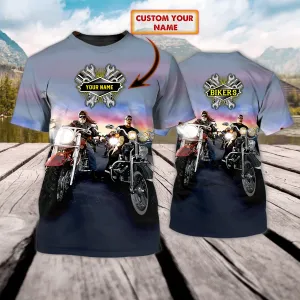 Old Biker - Personalized Name 3D T Shirt - Nsd99