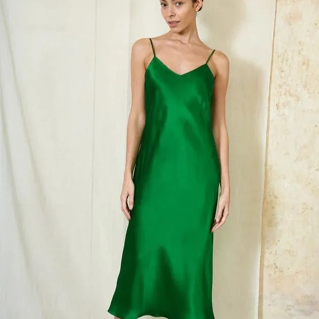 Parasol Rose Maria Midi Silk Dress