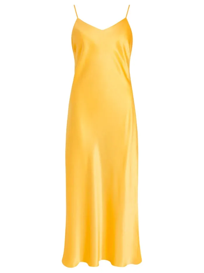 Parasol Rose Maria Midi Silk Dress
