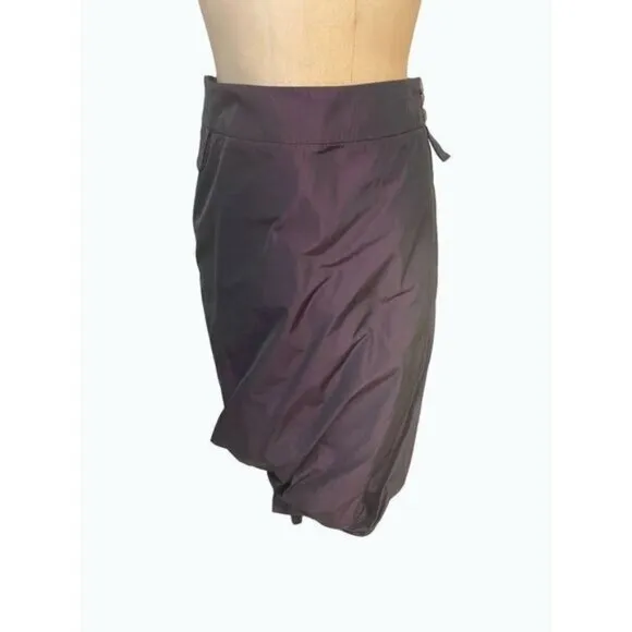 Pauw Amsterdam Purple Taffeta Gathered Designer Skirt size 2