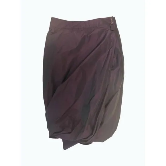Pauw Amsterdam Purple Taffeta Gathered Designer Skirt size 2