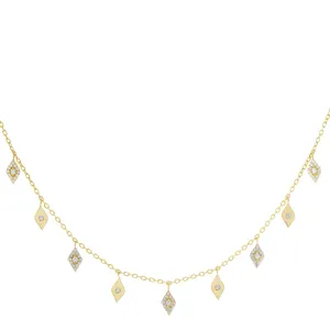 Pavé Dangling Diamond Charms Necklace