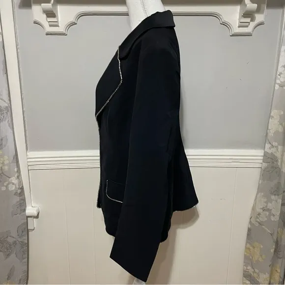 Petal &amp; Pup Shiloh Crystal Embellished Blazer in Black Size L (NWT)