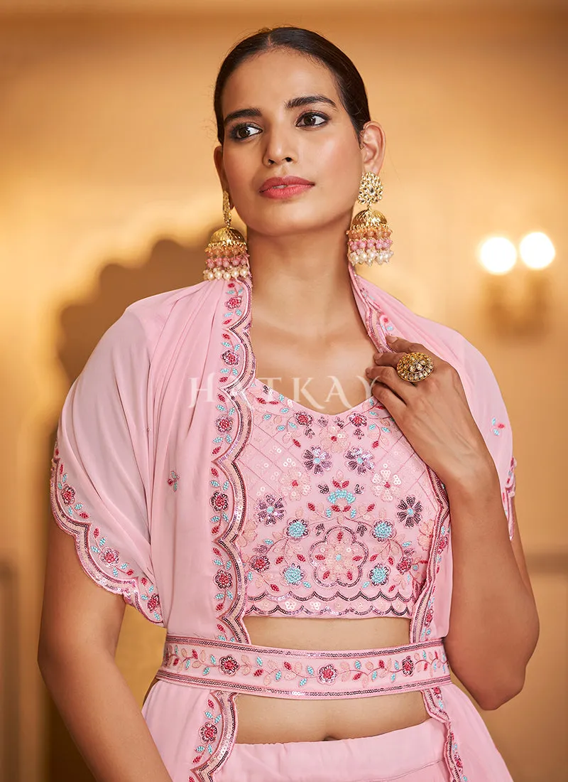 Pink Sequence Embroidered Traditional Lehenga Choli
