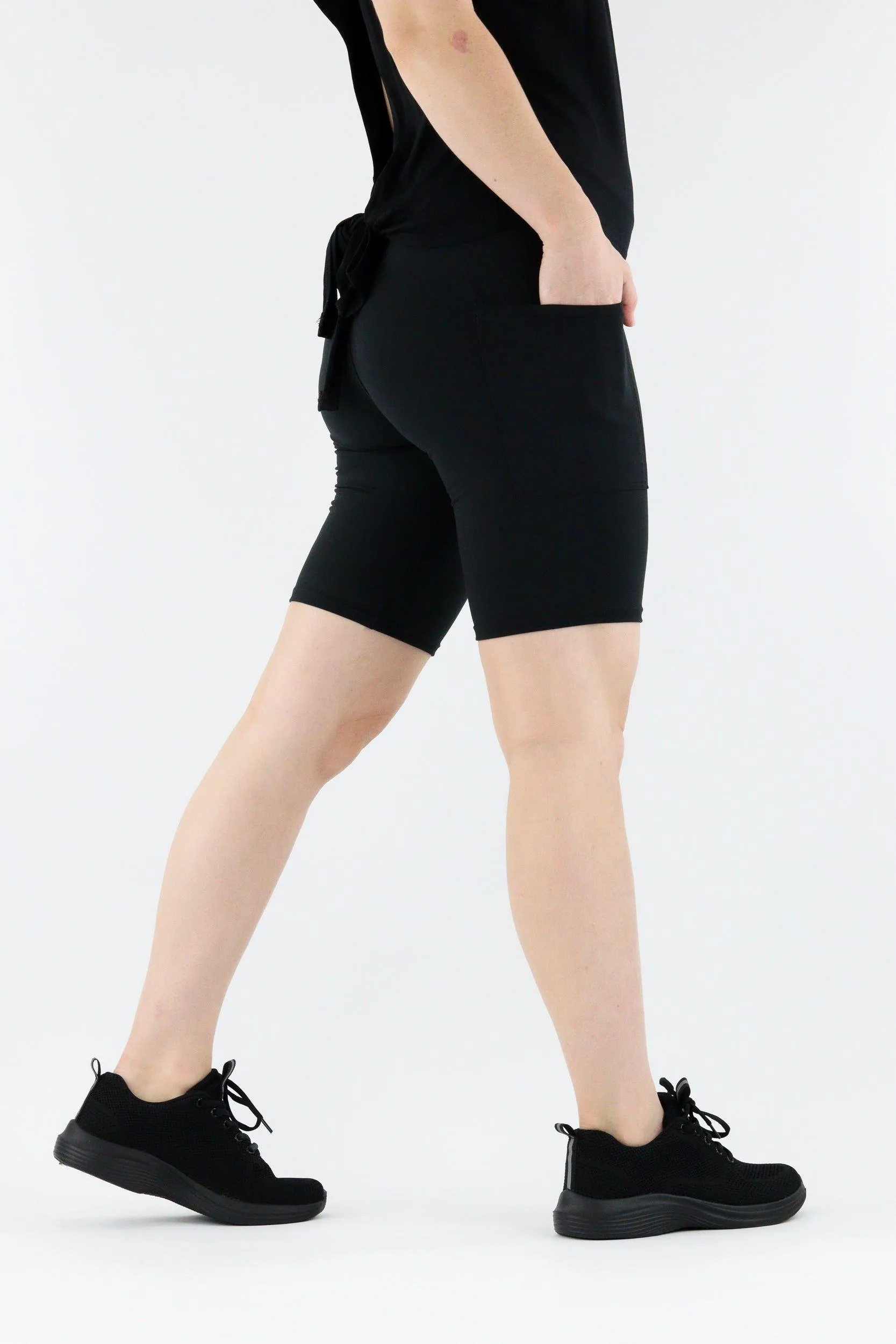 Plain Black - Casual - Long Shorts - Pockets