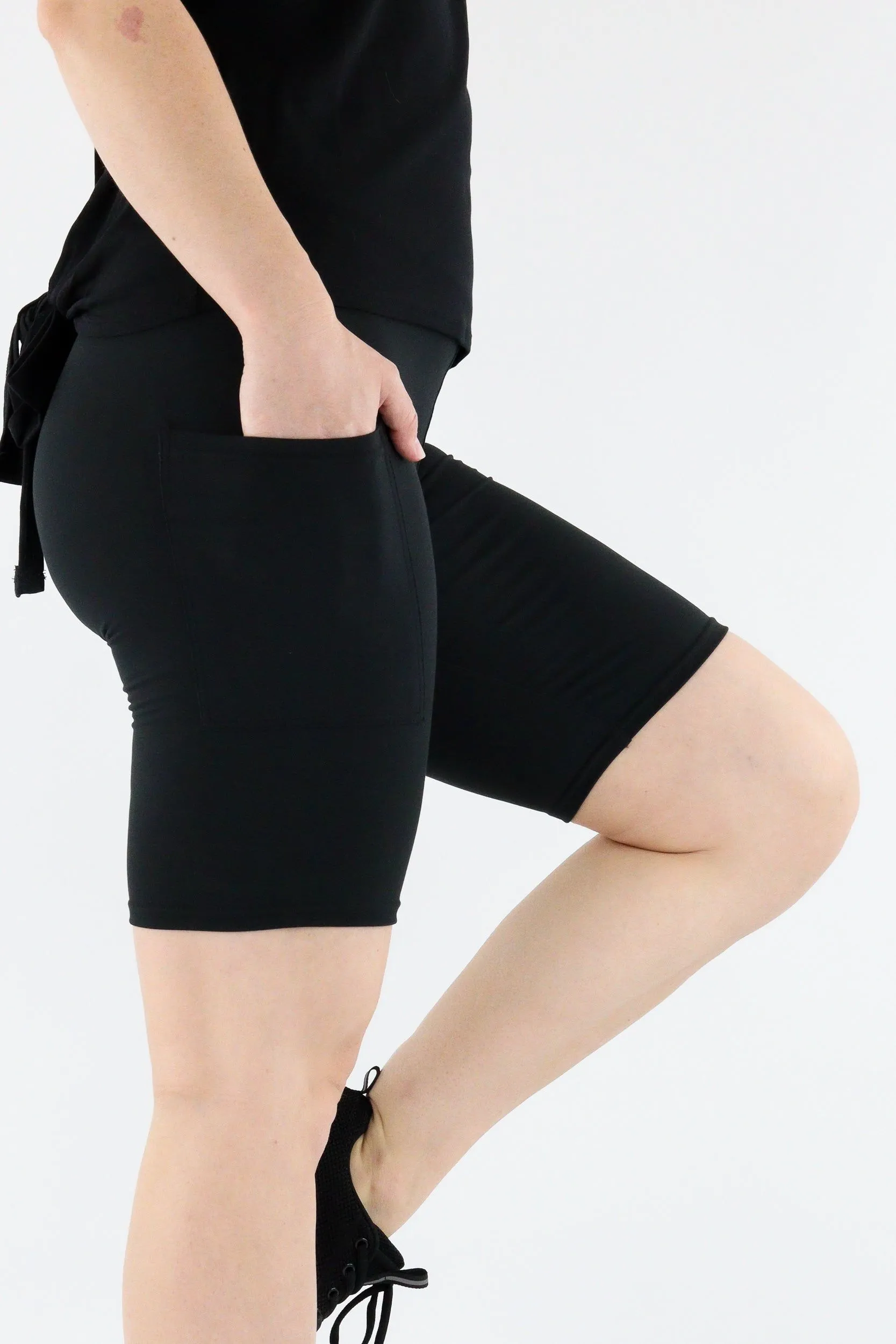 Plain Black - Casual - Long Shorts - Pockets