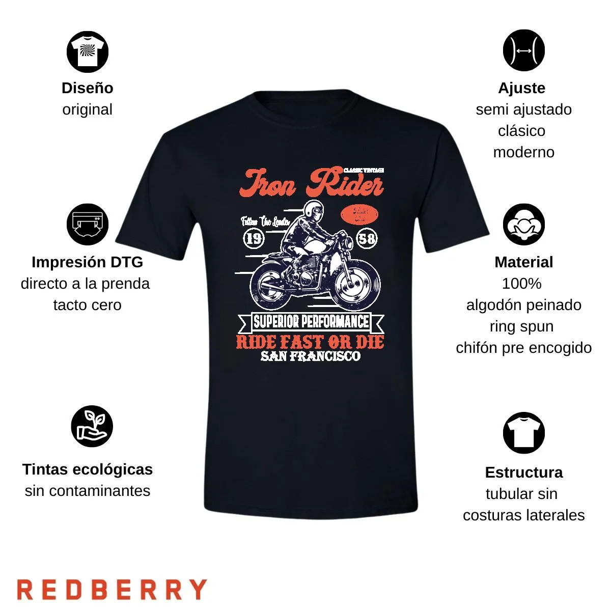 Playera Hombre Motos Biker Motociclista MS1021