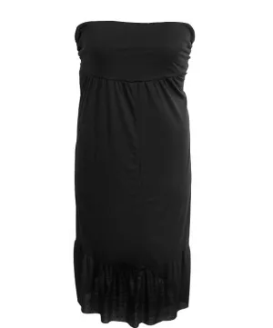 Plus Size Soft Sexy Black Tube Dress